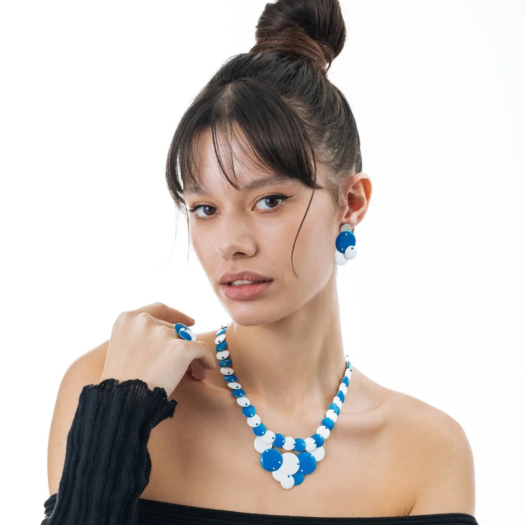 Blue White Flag Necklace — Evzo Jewellery